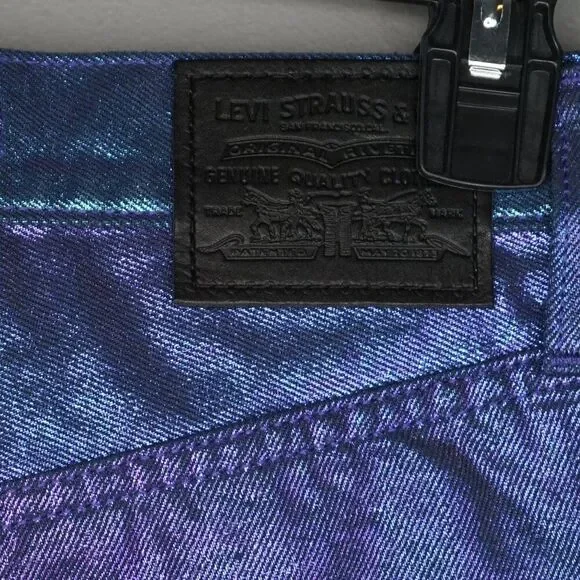 New Levi's Premium Candy Coated Ribcage Straight Ankle Jeans in Purple size 24